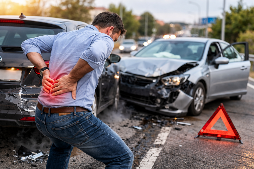 dolor de espalda tras accidente de tráfico