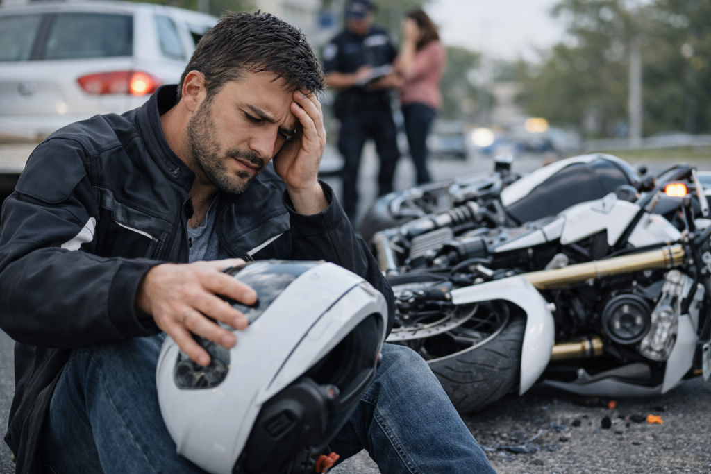 indemnización accidente de moto siendo culpable