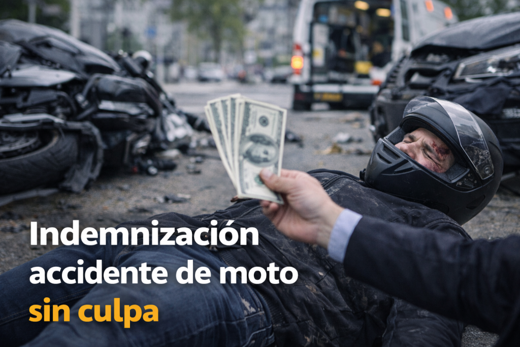 indemnización accidente de moto sin culpa