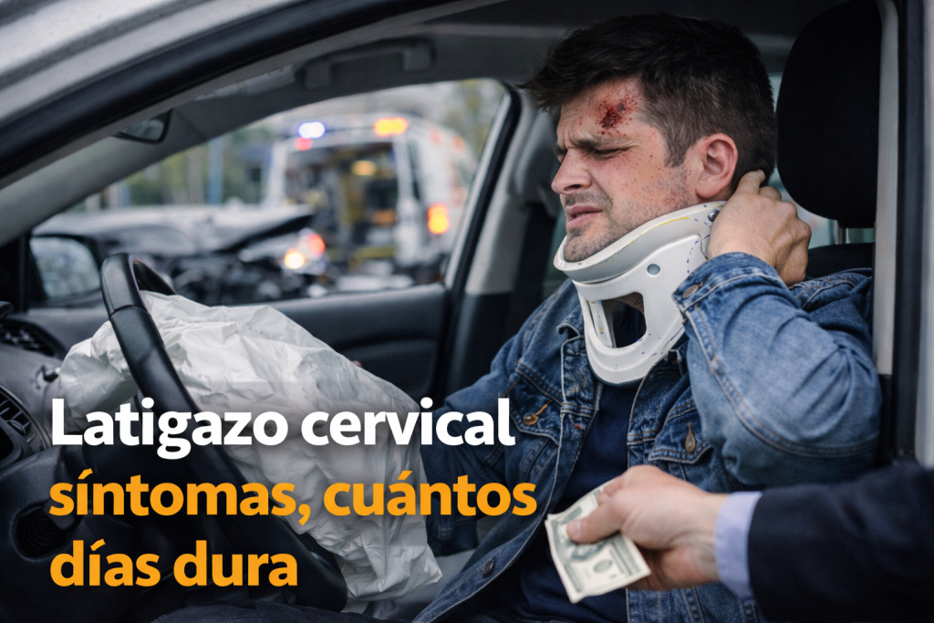 latigazo cervical síntomas cuántos días dura