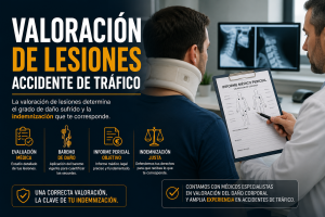 Valoración de lesiones accidente de tráfico: cómo se realiza, qué factores se tienen en cuenta y cómo funciona en España