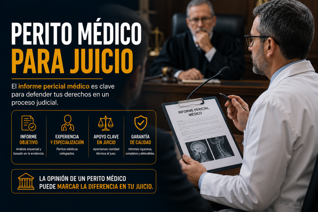Perito médico para juicio: cuál es su función, cuándo interviene y qué importancia tiene en los procedimientos judiciales en España perito médico para juicio