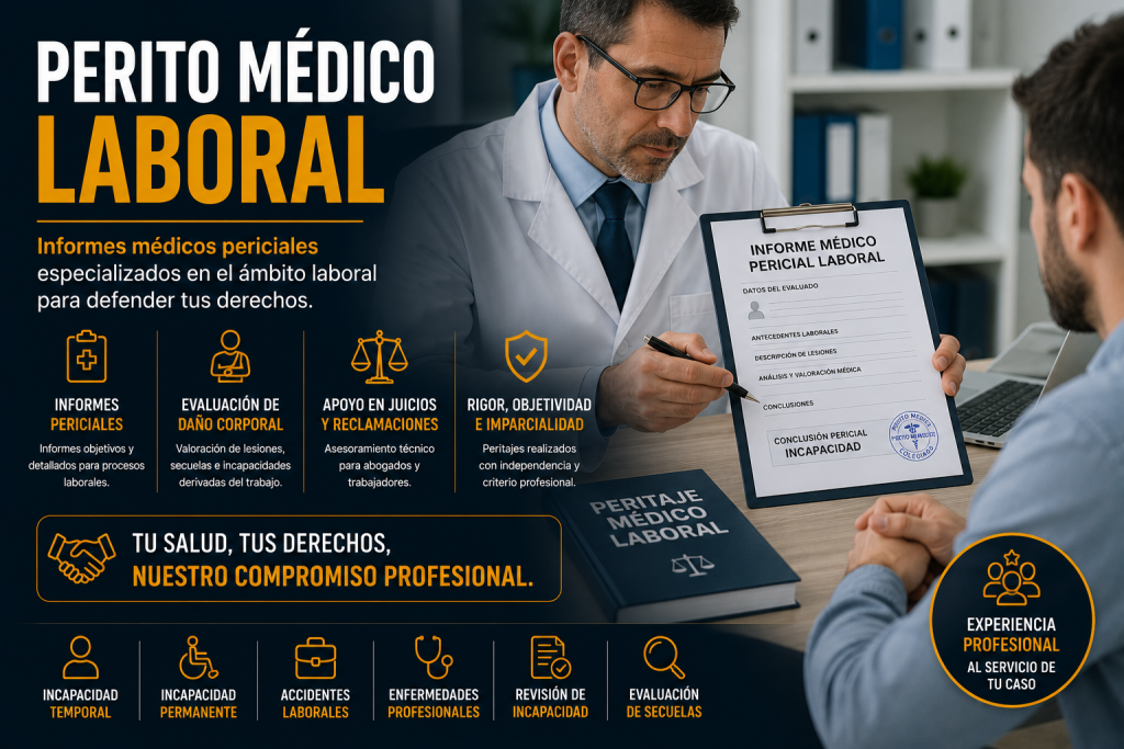 Perito médico laboral: qué es, cuáles son sus funciones y cuándo puede intervenir en España perito médico laboral